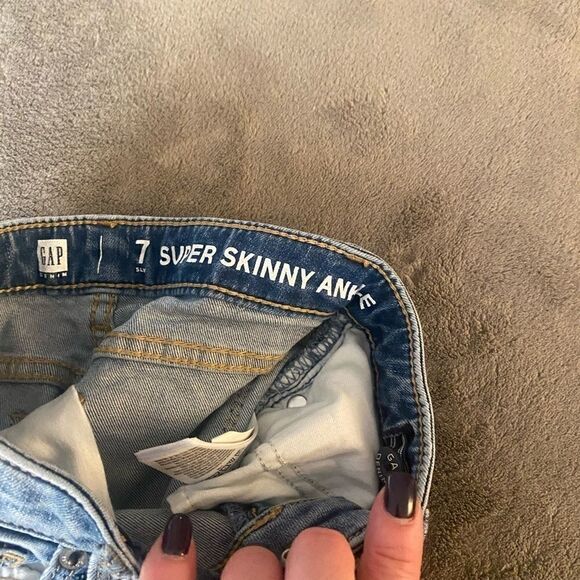 GAP super Skinny Ankle Jeans/Jeggings Sequin Stars size 7 girls *slim* - Picture 7 of 15